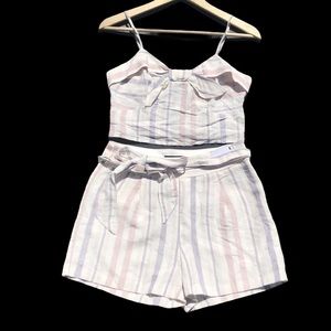 NWOT Express Striped 2 Piece Short Set